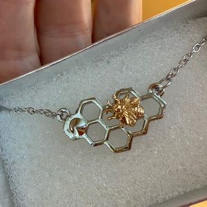 “Save The Bees” - Honeycomb Necklace